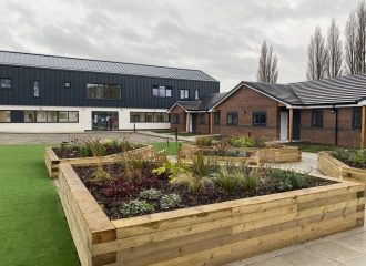 Ivy Lane School courtyard with planter 2